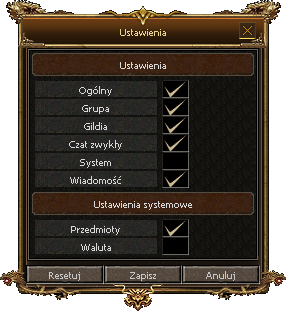 Ustawienia Czatu